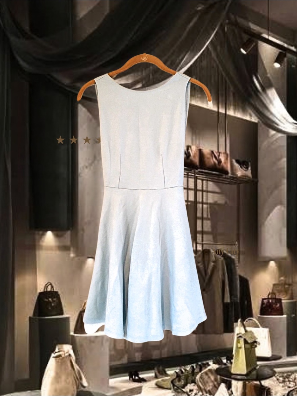American Apparel White Backless Skater Dress